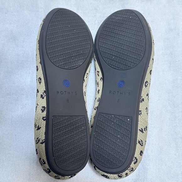 Rothys The Loafer Womens Sz 8 Mocha Flat Spot Leopard Animal Print - Picture 3 of 11